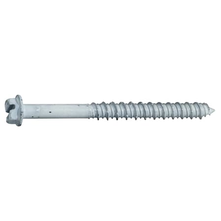 Midwest Fastener Masonry Screw, 1/4" Dia., Hex, 2 3/4 in L, Steel White Ruspert, 100 PK 53728